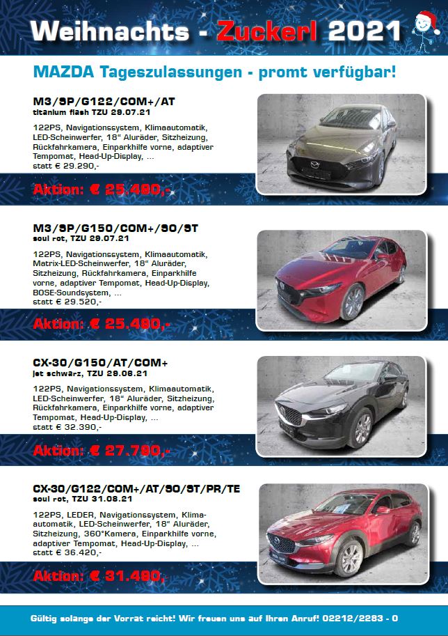 Weihnachtsgrüsse - - Autohaus Koller | Mazda & Ford Händler